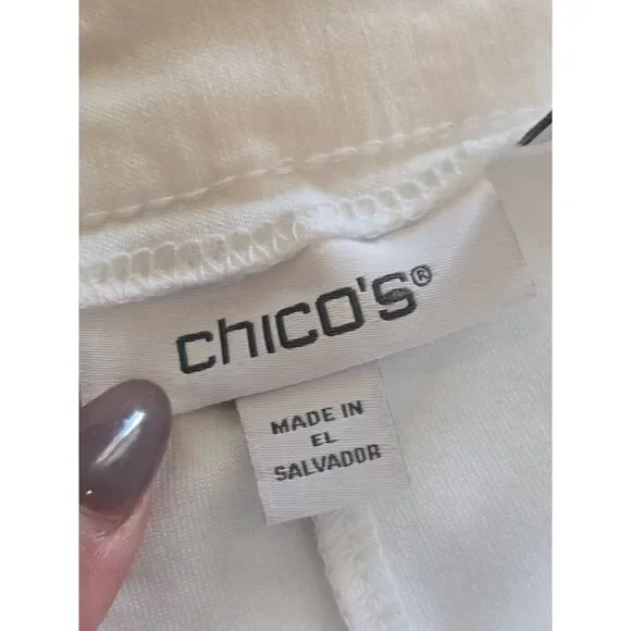 Chico’s White Stretch Skort Size 4 (US 20) Pockets Casual Resort Classic Comfy - Picture 5 of 9
